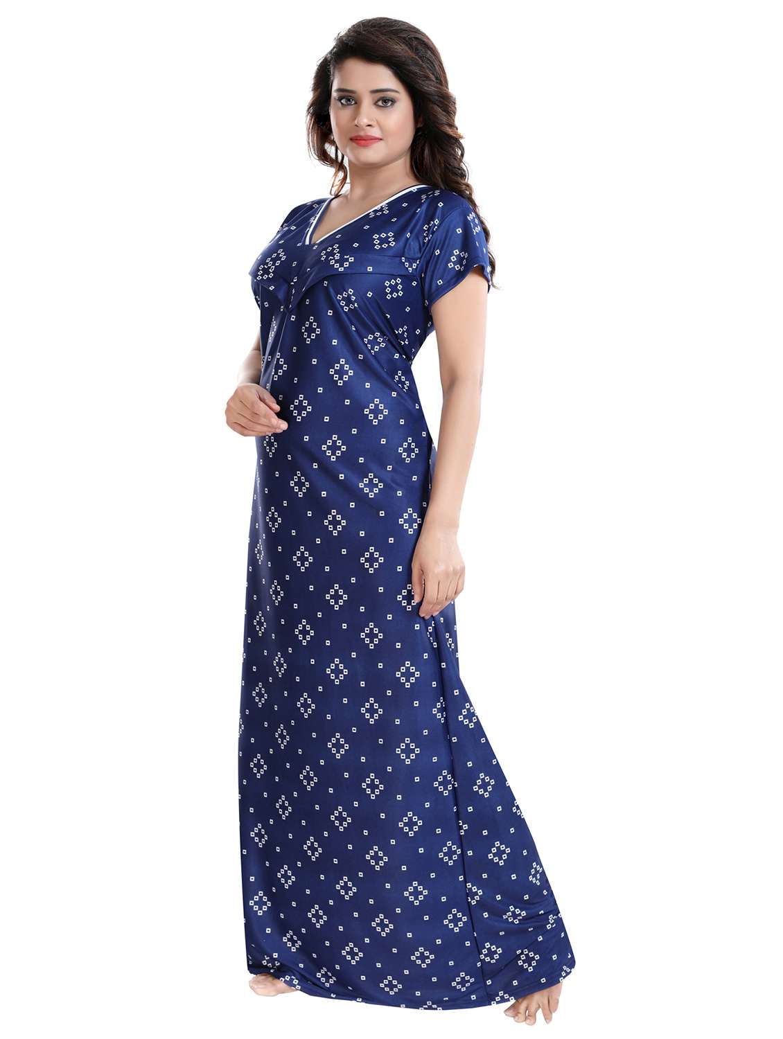 dark blue satin maternity wear - 18330240 -  Standard Image - 1