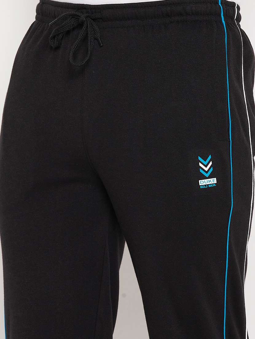 black solid  track pant - 18330395 -  Standard Image - 4