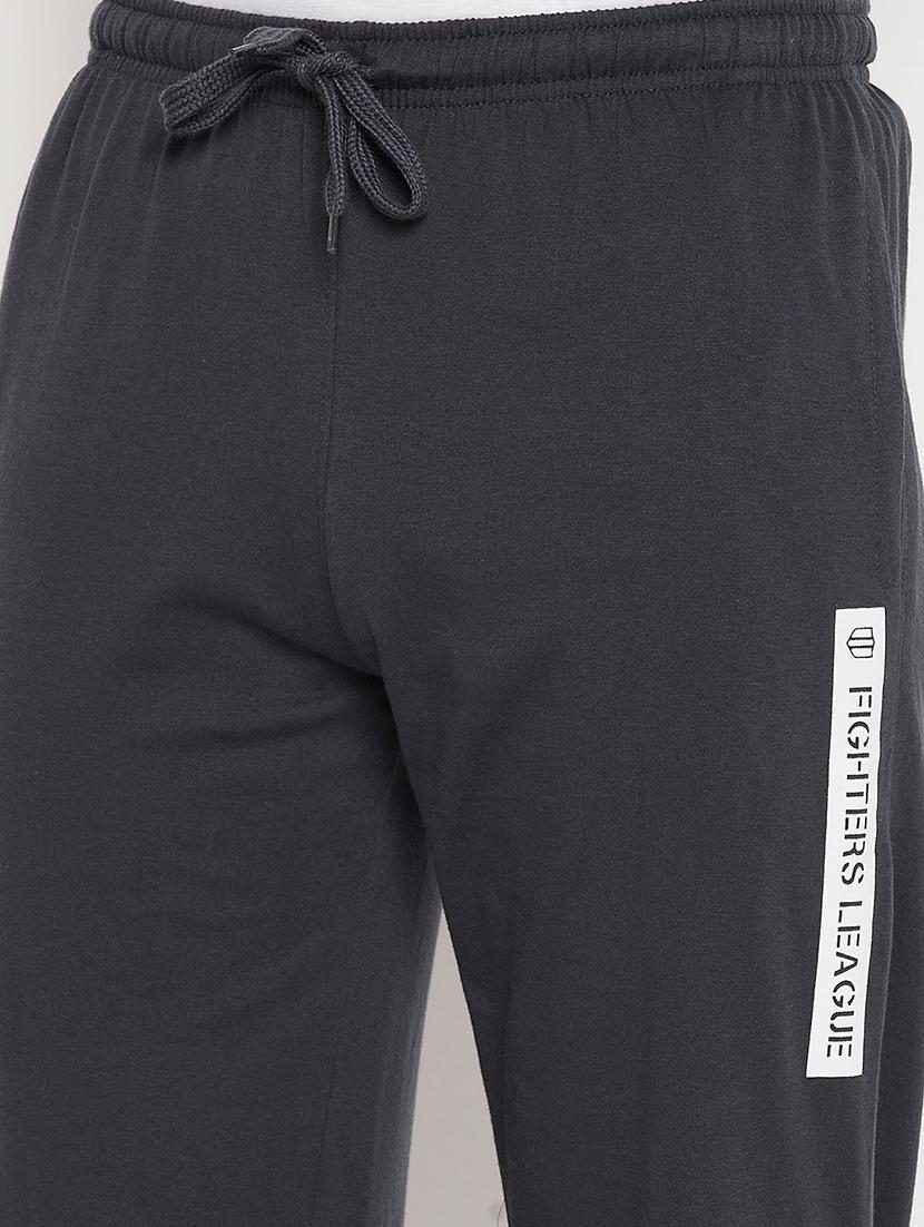 grey solid full length track pant - 18330398 - Standard Image - 4