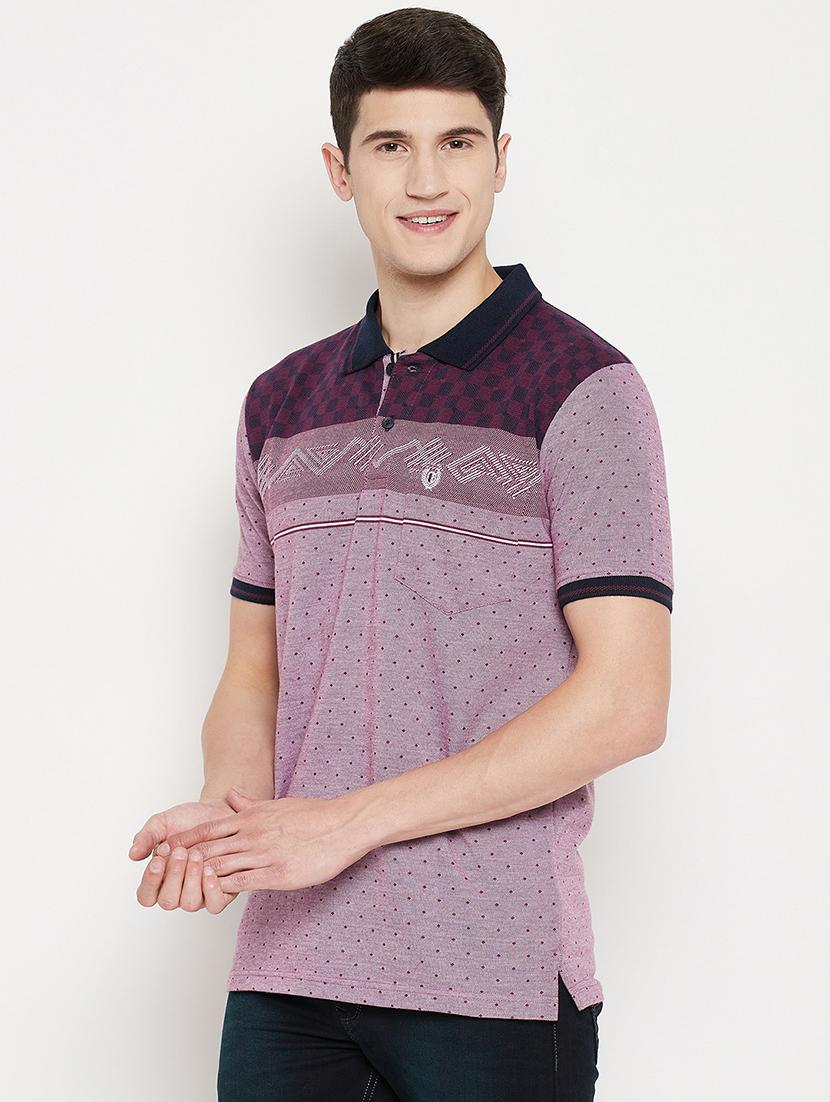 purple printed polo t-shirt - 18330408 - Standard Image - 1