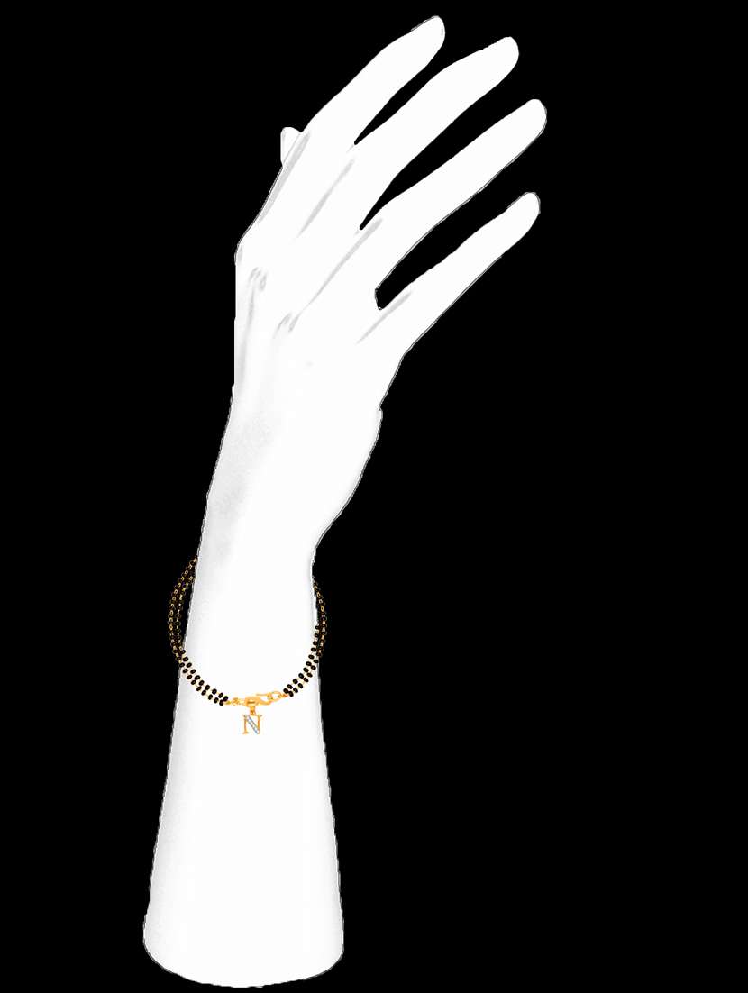 black gold plated beaded bracelet - 18330471 -  Standard Image - 1