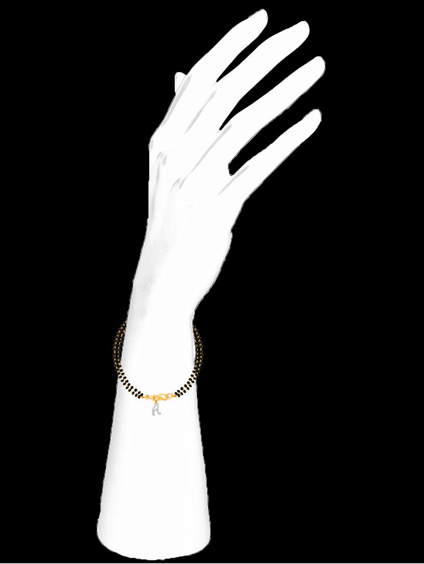 black gold plated beaded bracelet - 18330474 -  Standard Image - 1