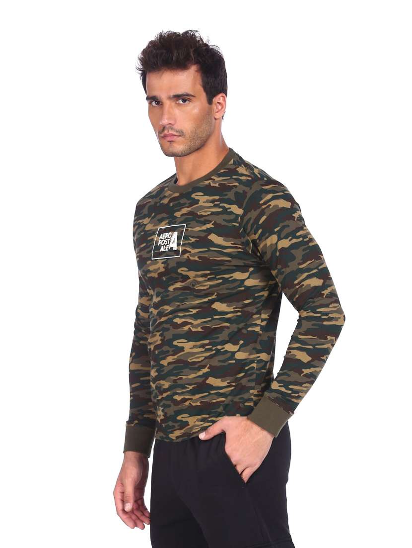 green camouflage printed t-shirt - 18332269 - Standard Image - 1