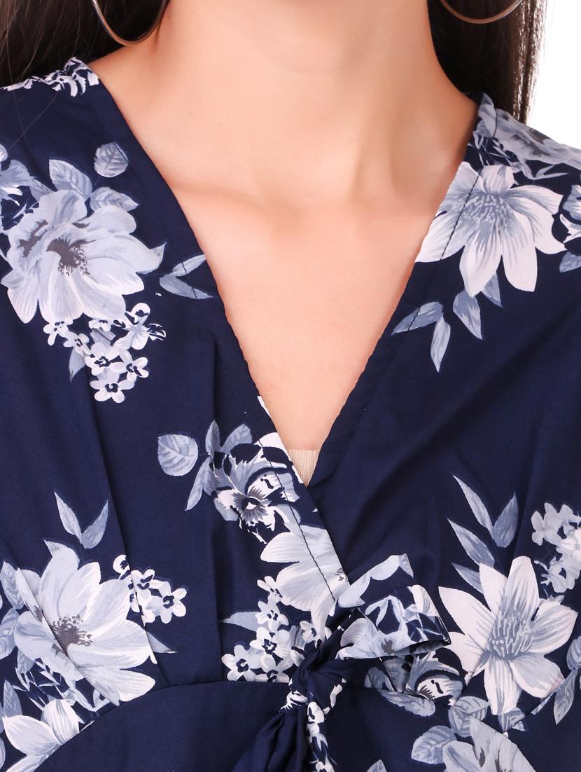 tie front floral top - 18333133 - Standard Image - 4