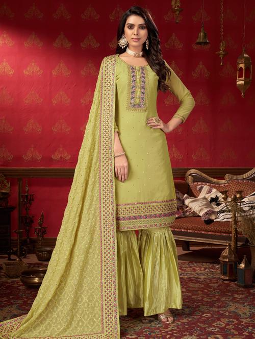 embroidered unstitched suit set - 18333344 - Standard Image - 0
