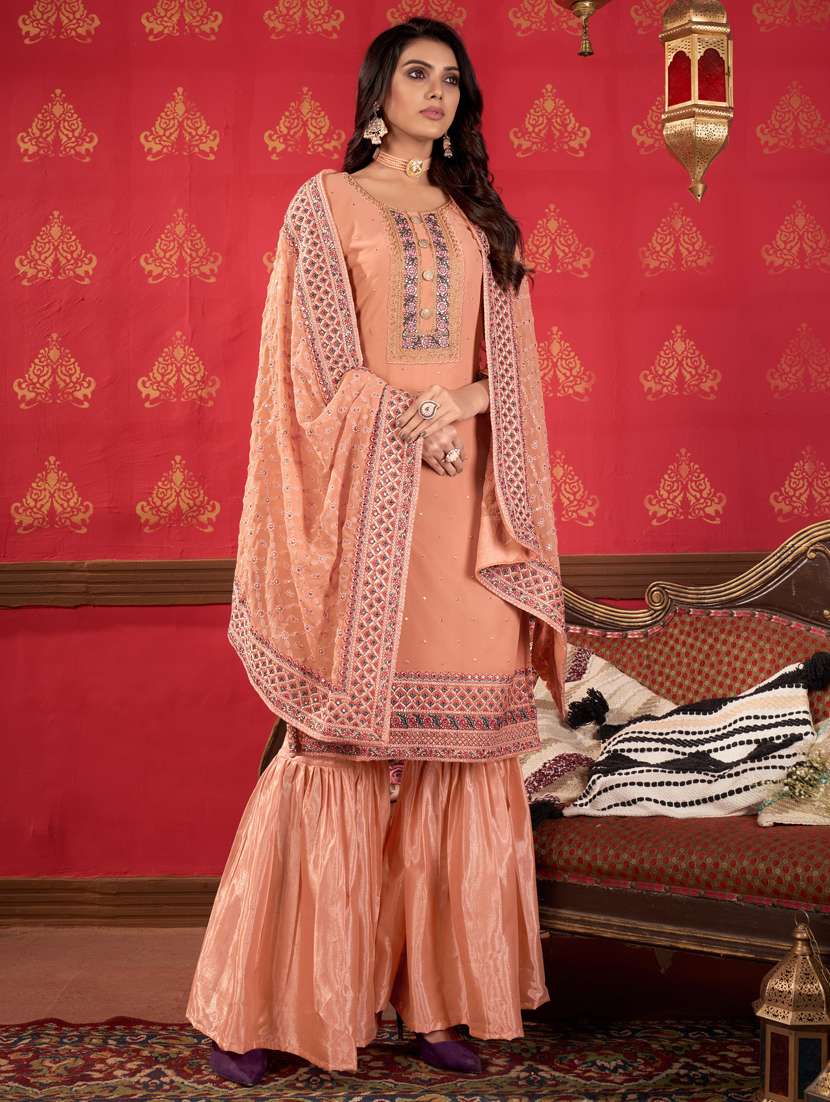 embroidered unstitched suit set