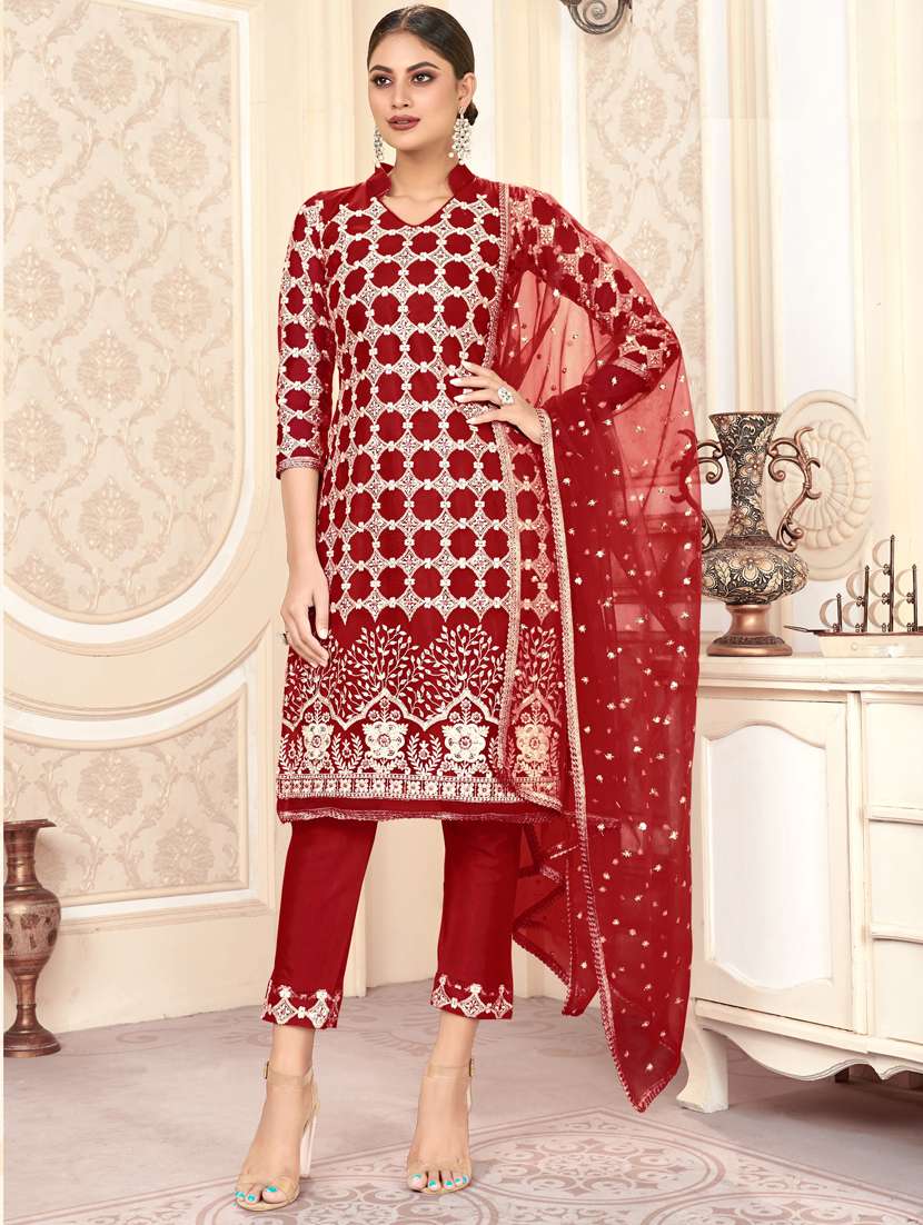 embroidered unstitched suit set