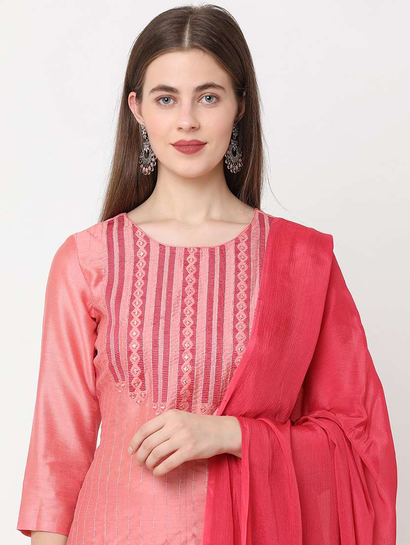 straight pant unstitched suit set - 18333563 - Standard Image - 4