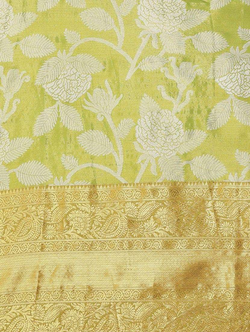 women's self design light green colored saree with blouse - 18334126 -  Standard Image - 4