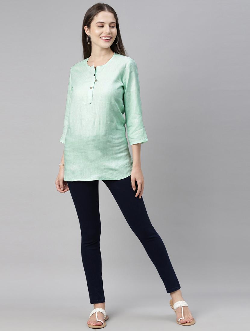 round neck solid top - 18334187 - Standard Image - 4
