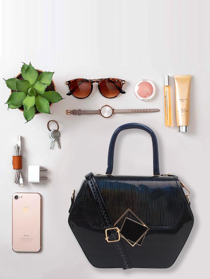 black solid regular sling bag - 18334491 - Standard Image - 1