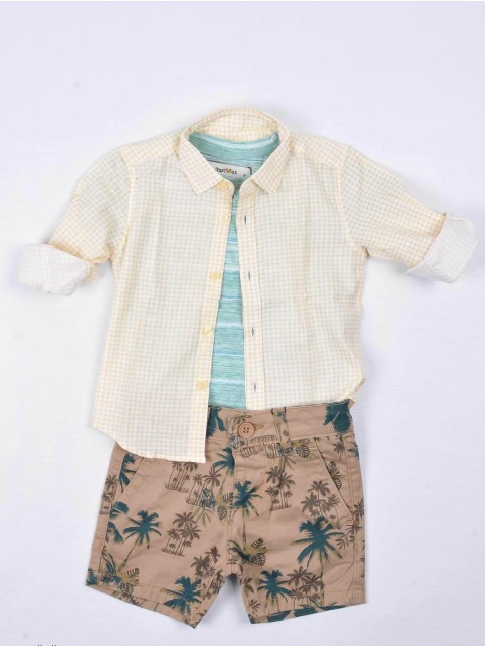 kids checkkered shorts set - 18334571 - Standard Image - 1
