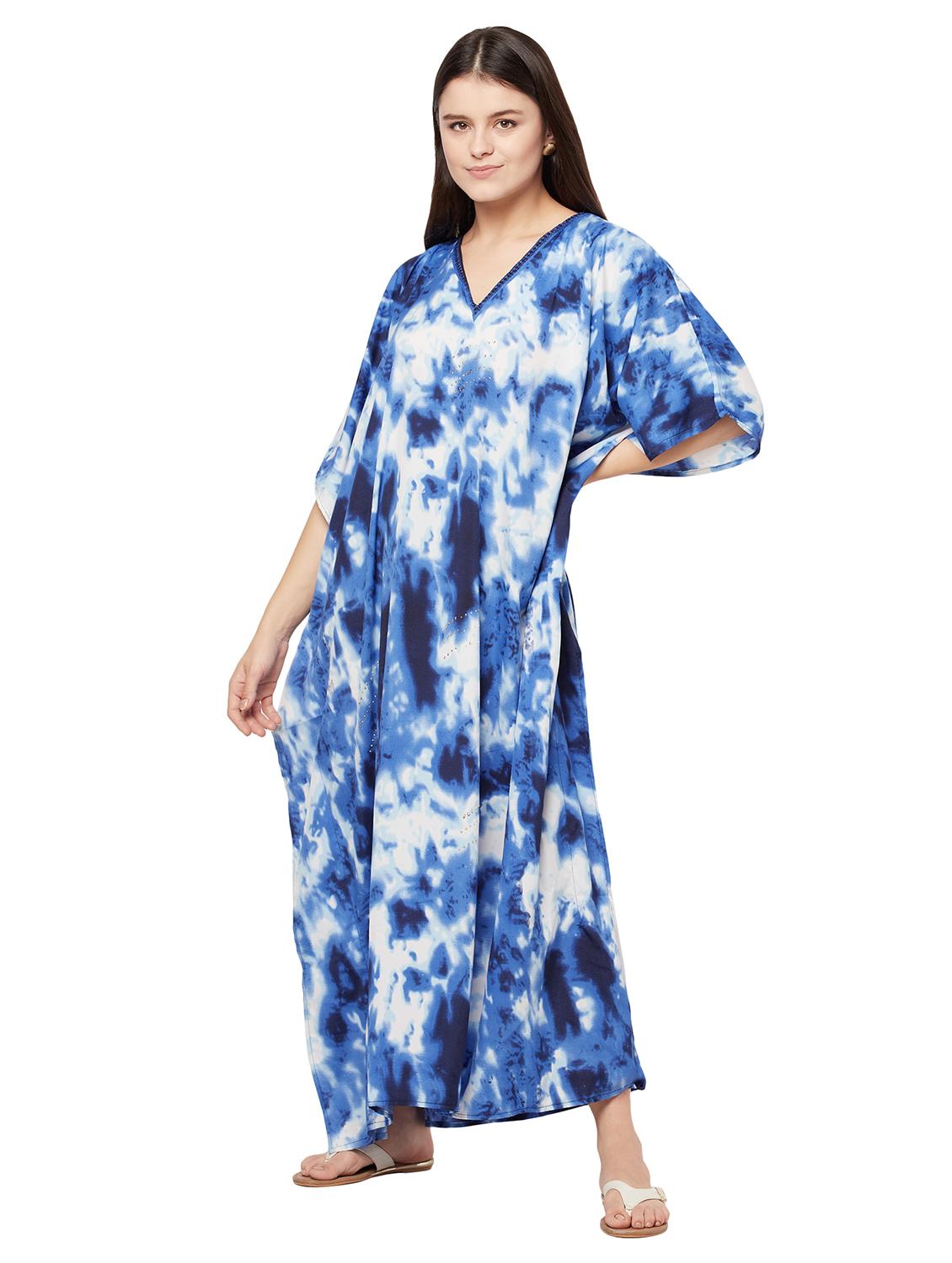 v-neck printed kaftan maxi dress - 18334784 - Standard Image - 1
