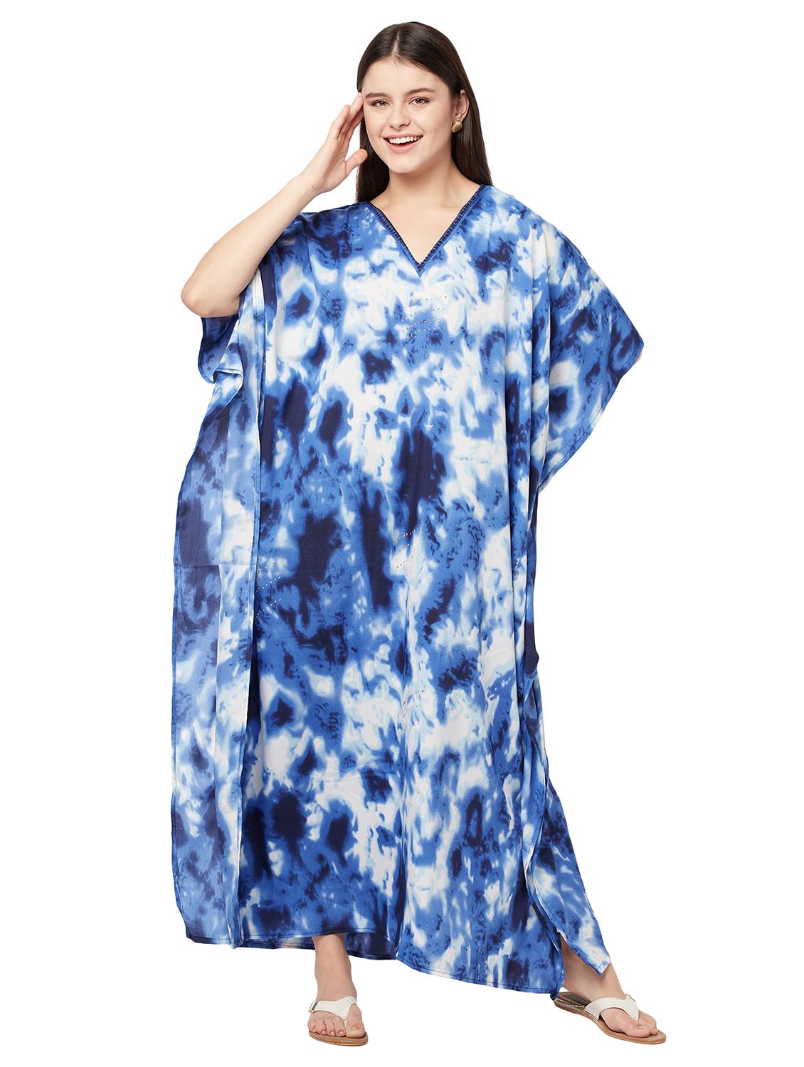v-neck printed kaftan maxi dress - 18334784 - Standard Image - 4