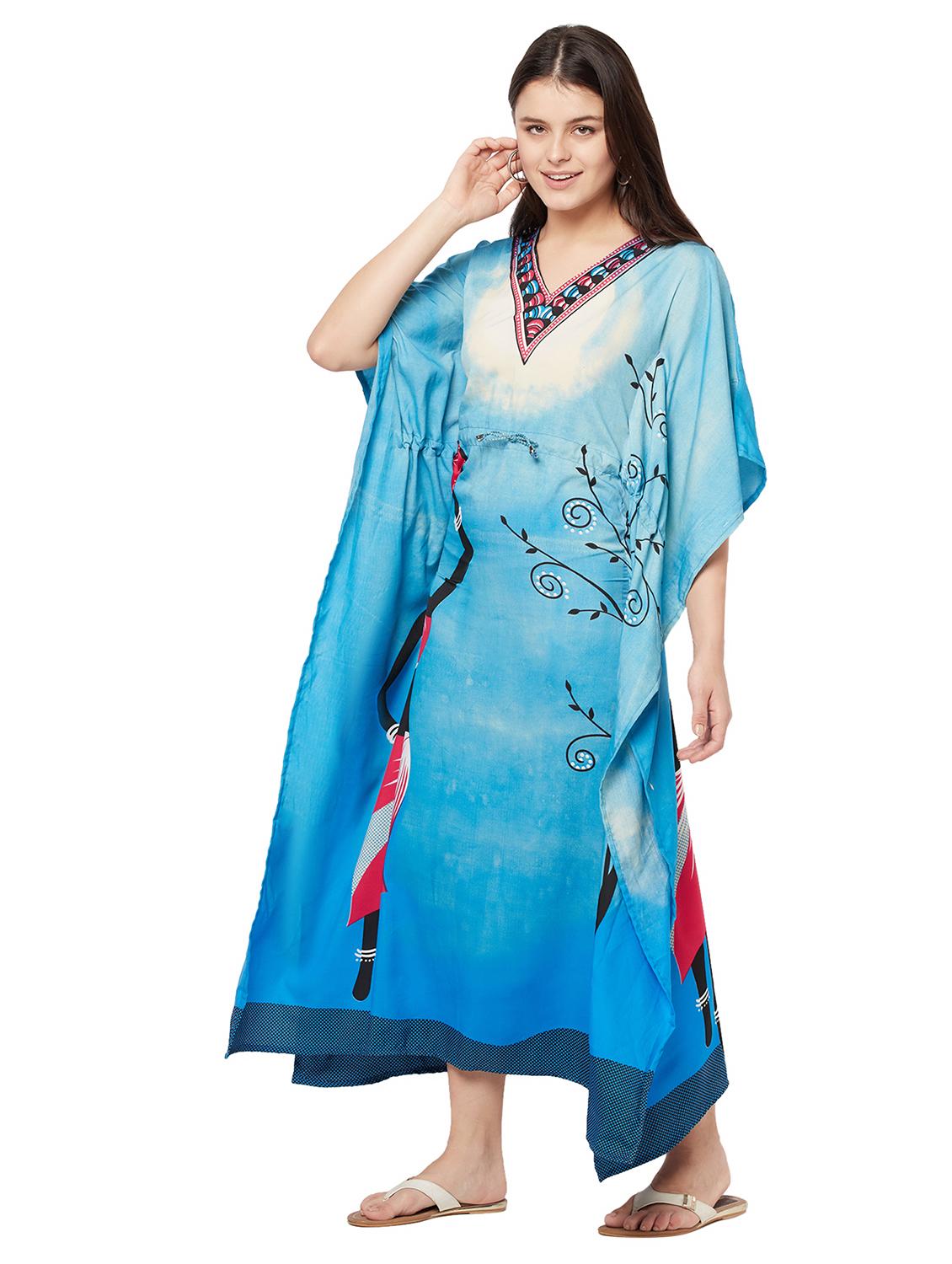v-neck printed kaftan maxi dress - 18334791 -  Standard Image - 1