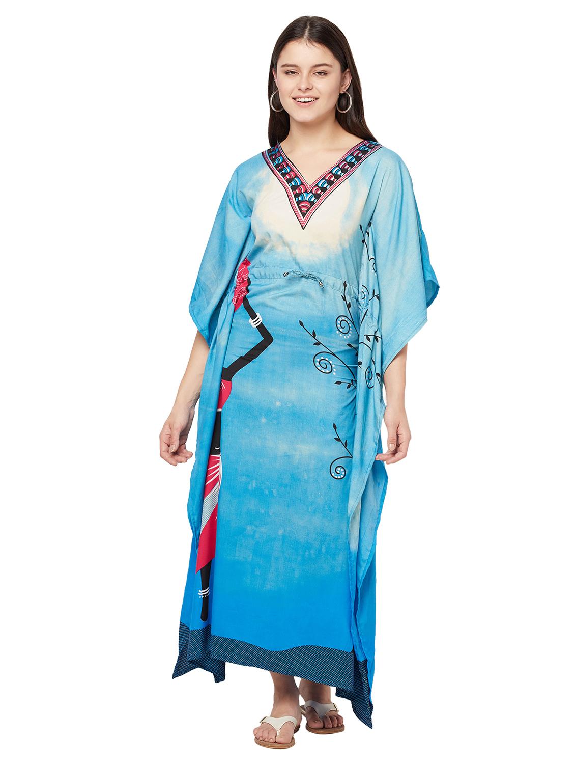 v-neck printed kaftan maxi dress - 18334791 - Standard Image - 4