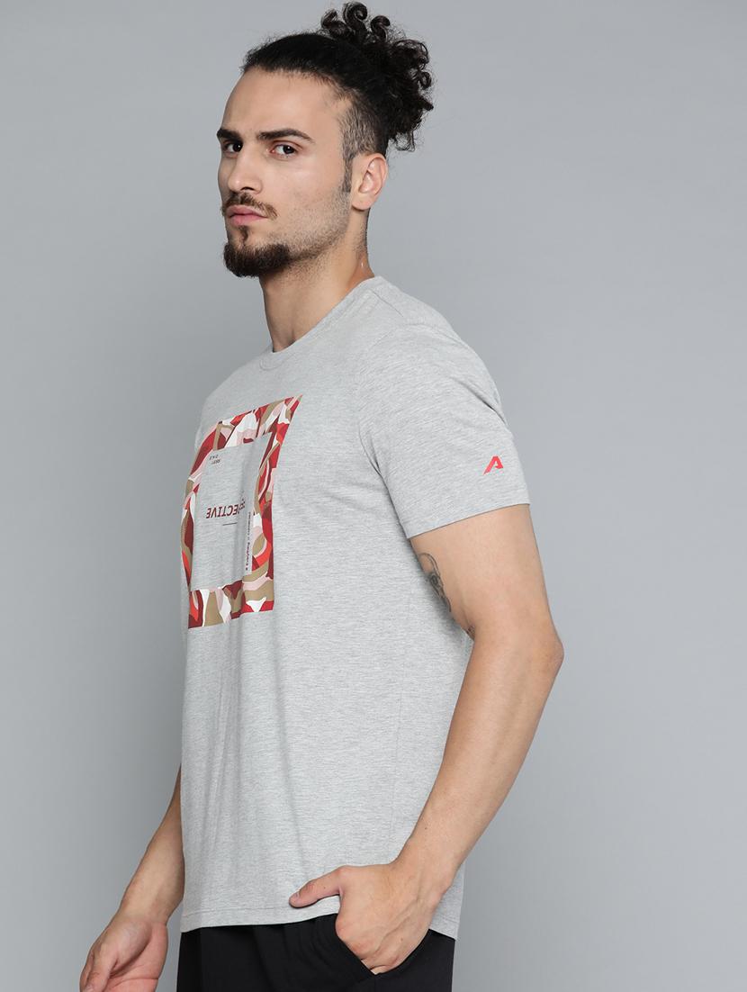 grey chest print t-shirt - 18334857 - Standard Image - 1