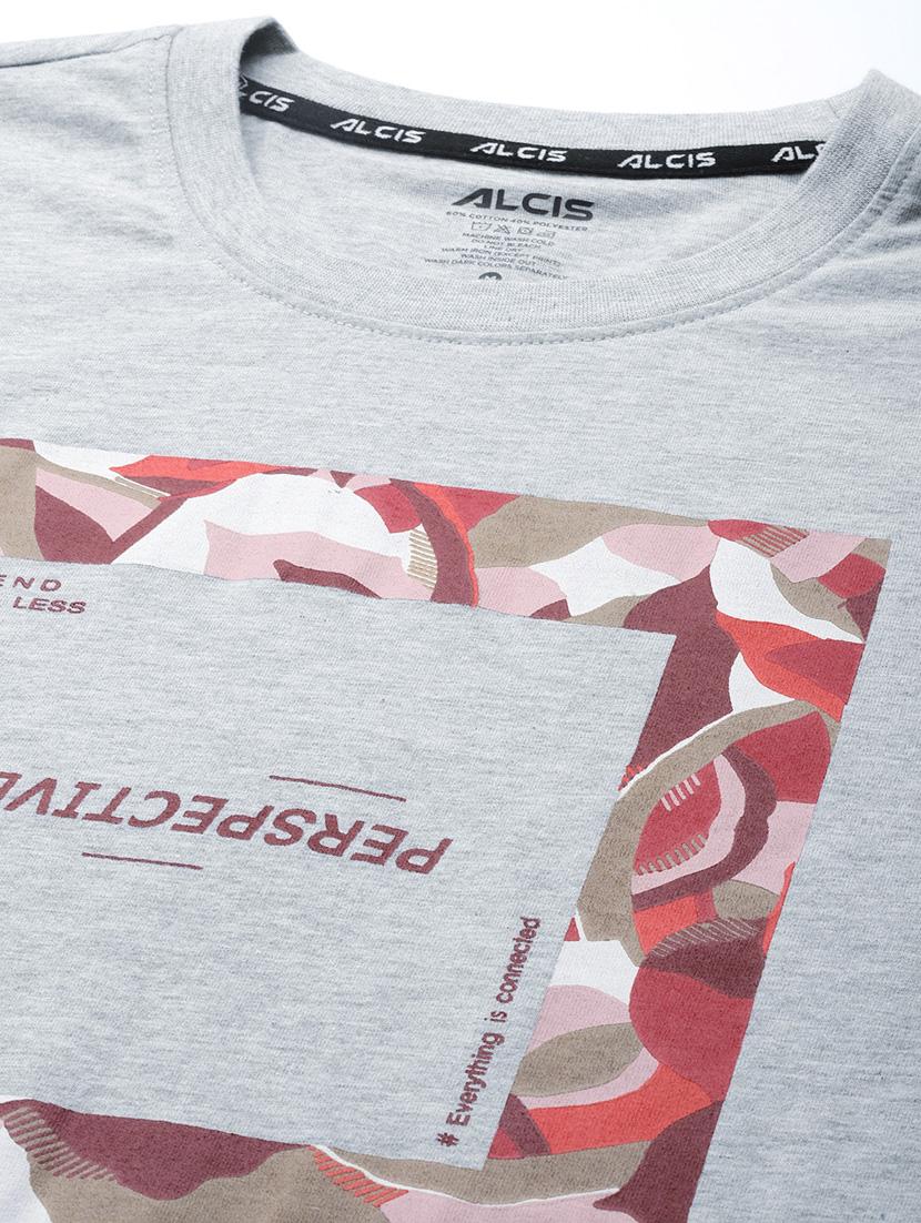 grey chest print t-shirt - 18334857 - Standard Image - 4