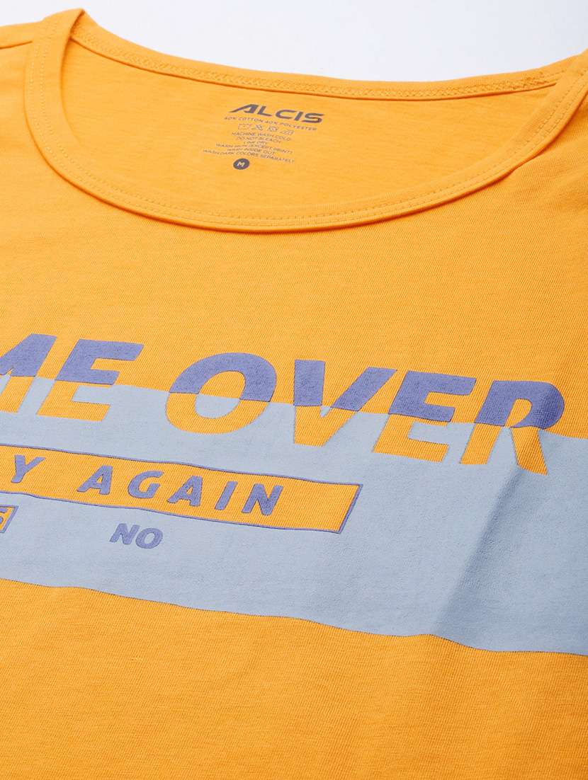 men yellow chest print t-shirt - 18334861 -  Standard Image - 4