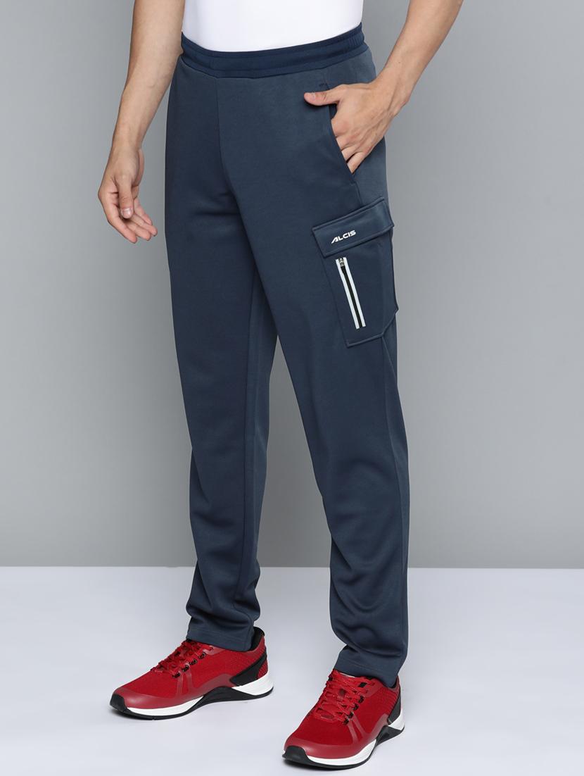 blue solid  full length track pant - 18334886 -  Standard Image - 1