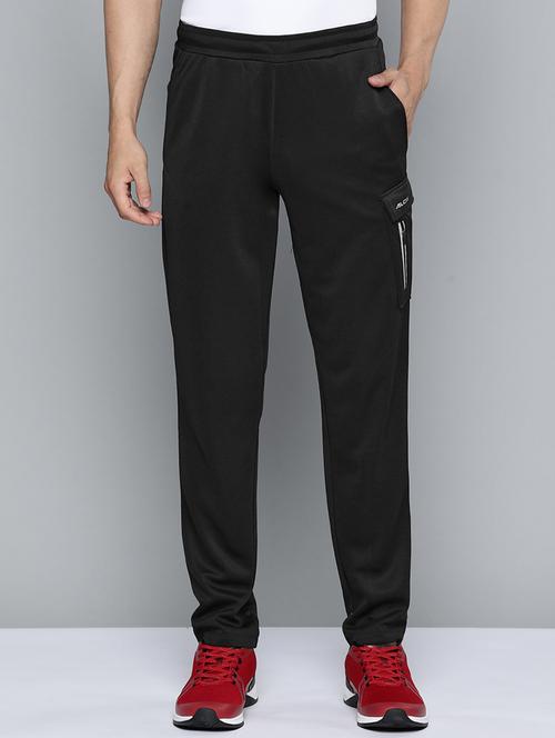 black solid  full length track pant - 18334887 -  Standard Image - 0