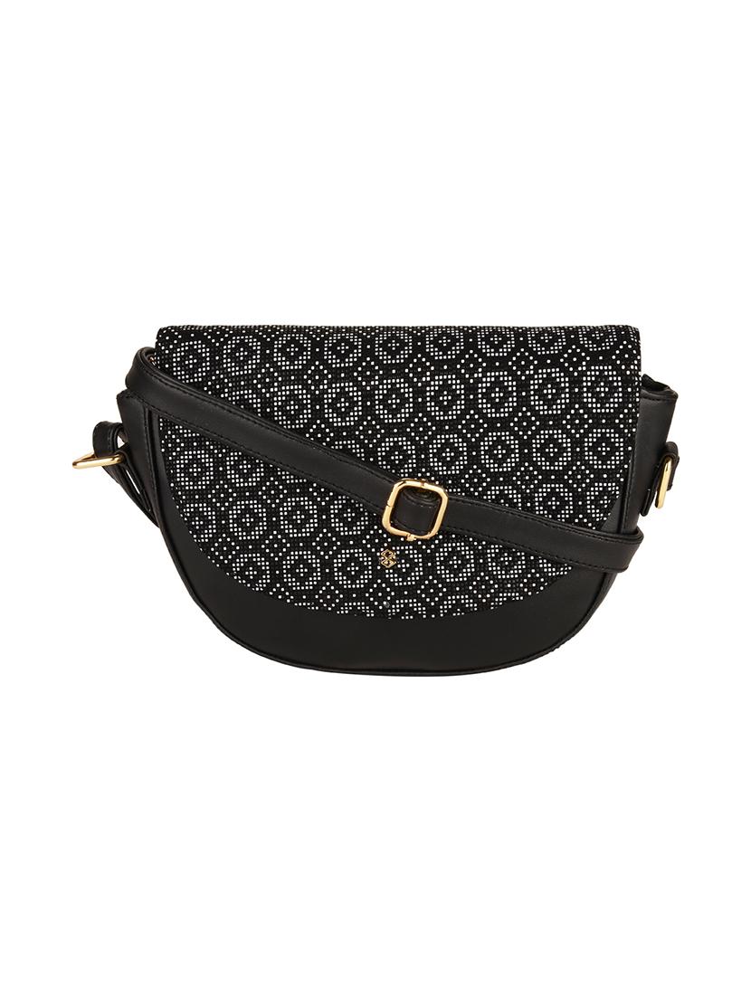 black printed regular sling bag - 18334979 - Zoom Image - 0
