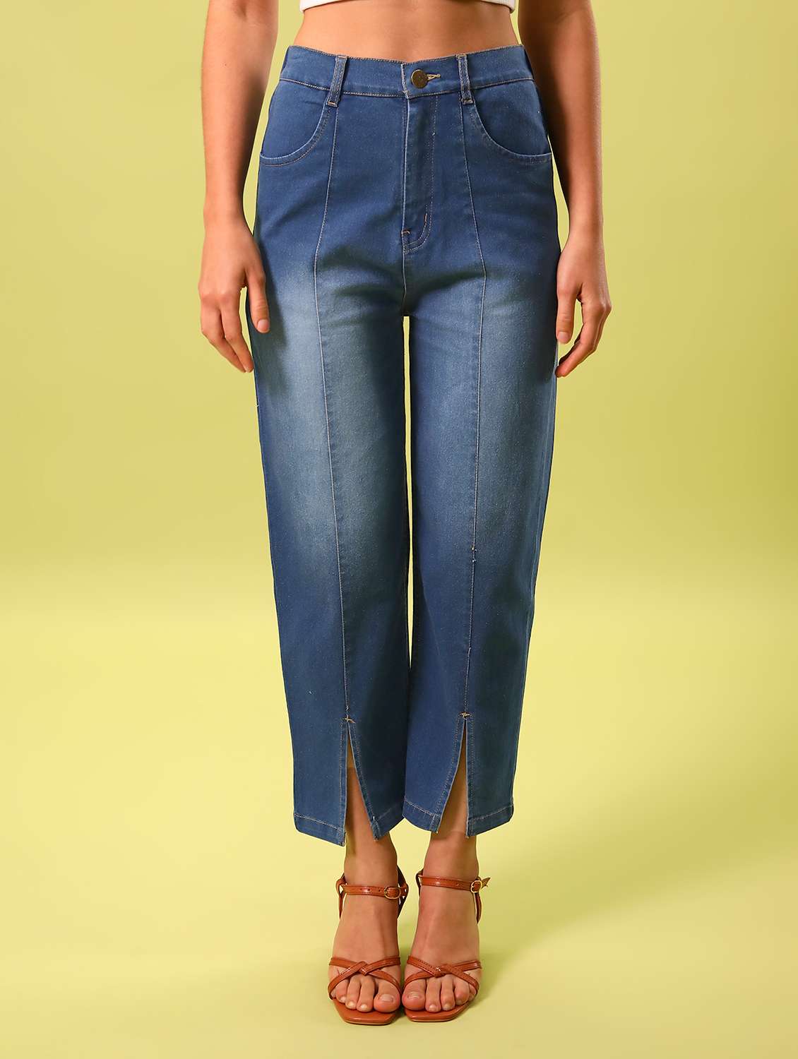 women's plain straight fit jeans
