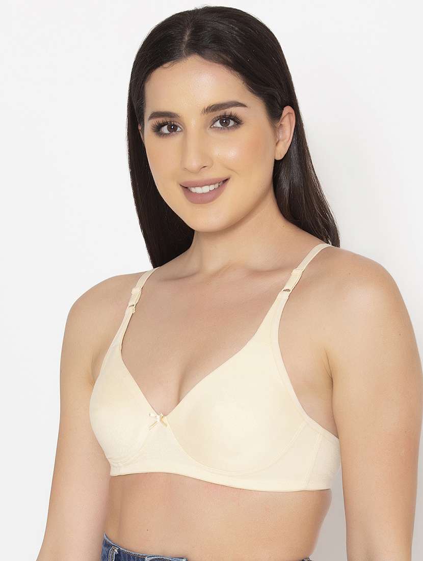 beige solid regular bra - 18335200 -  Standard Image - 1