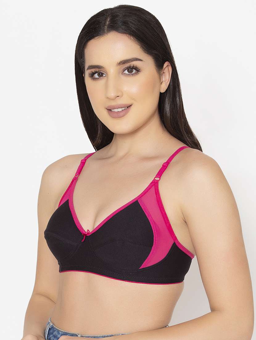 black color block regular bra - 18335209 -  Standard Image - 1