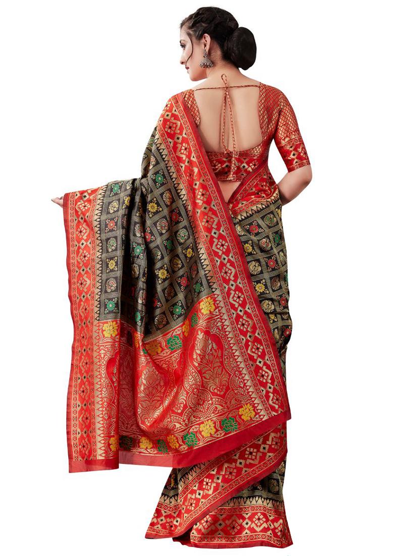 jacquard work banarasi saree with blouse - 18335720 - Standard Image - 1