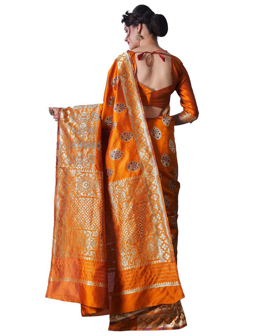 jacquard work banarasi saree with blouse - 18335727 - Standard Image - 1