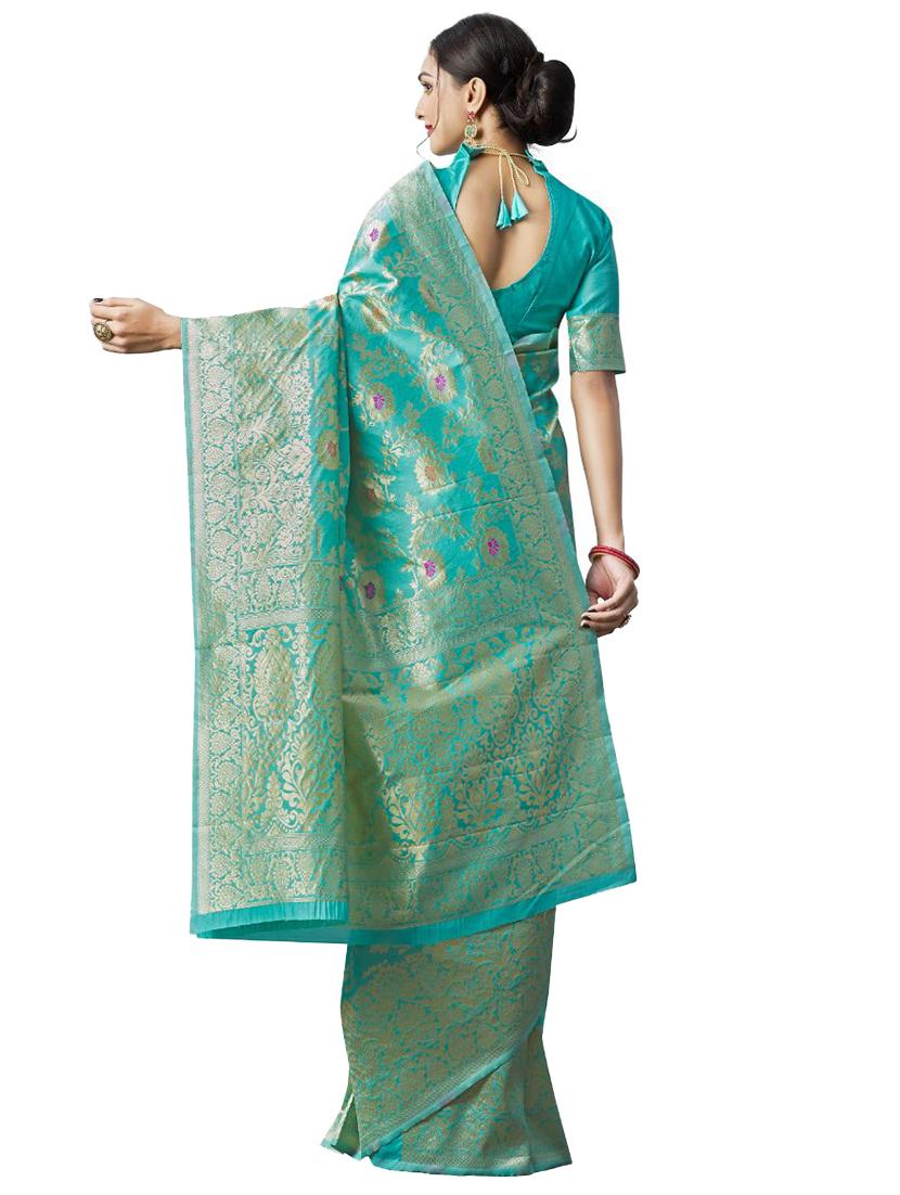jacquard work banarasi saree with blouse - 18335731 - Standard Image - 1