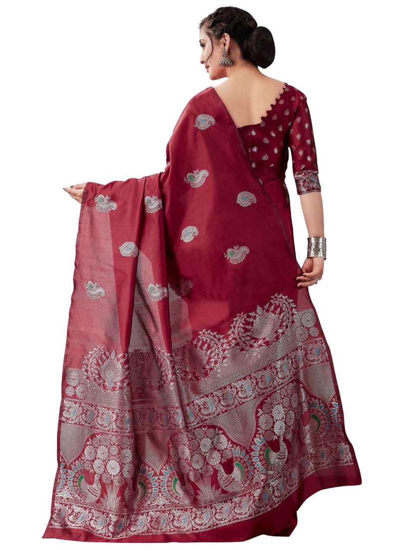 jacquard work banarasi saree with blouse - 18335738 - Standard Image - 1