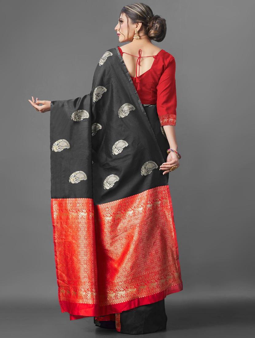 jacquard work banarasi saree with blouse - 18335740 - Standard Image - 1
