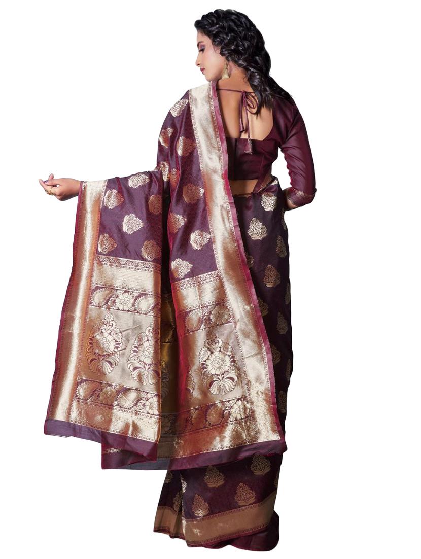 jacquard work banarasi saree with blouse - 18335752 - Standard Image - 1