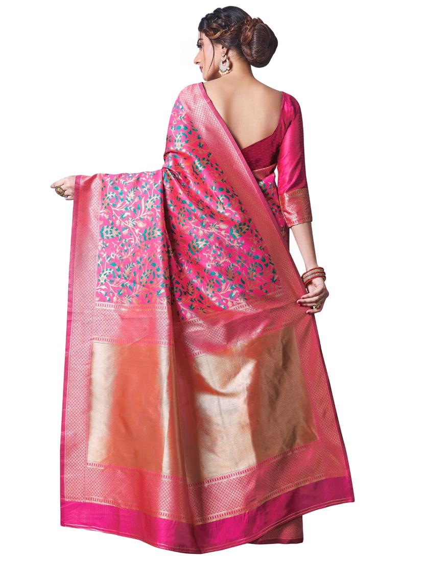 jacquard work banarasi saree with blouse - 18335757 - Standard Image - 1