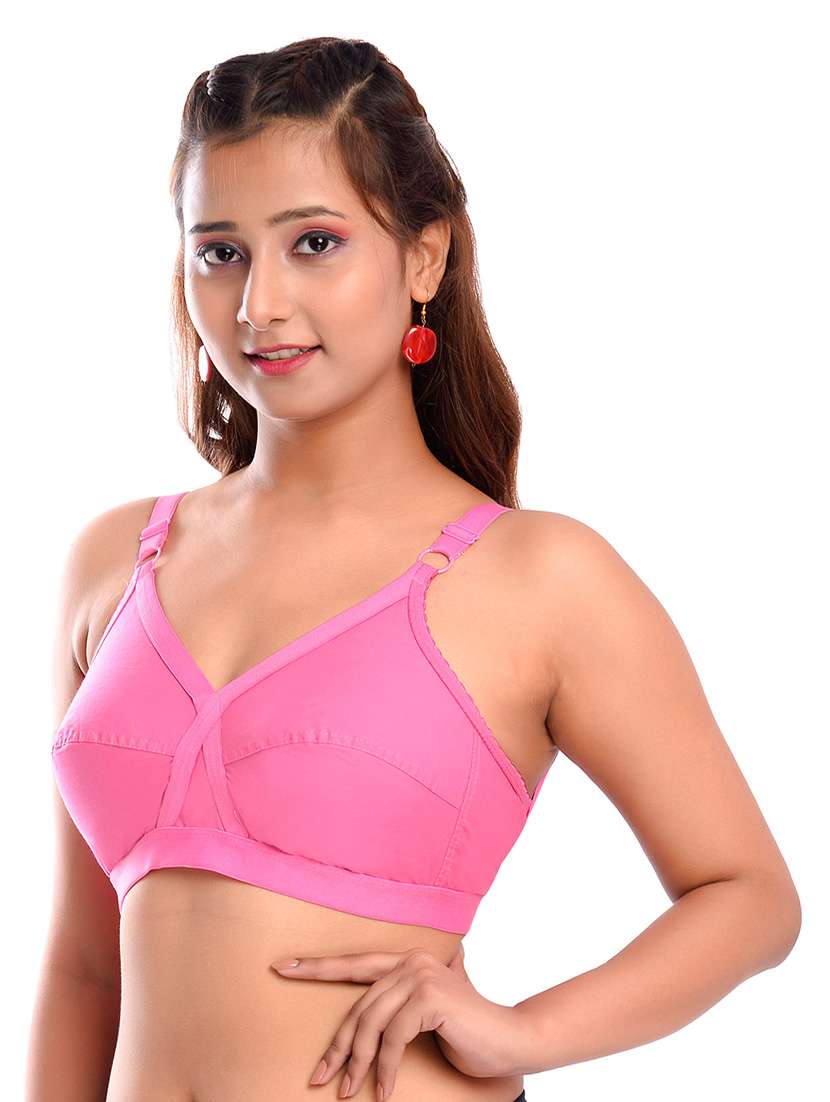 pink solid regular bra - 18335800 - Standard Image - 1