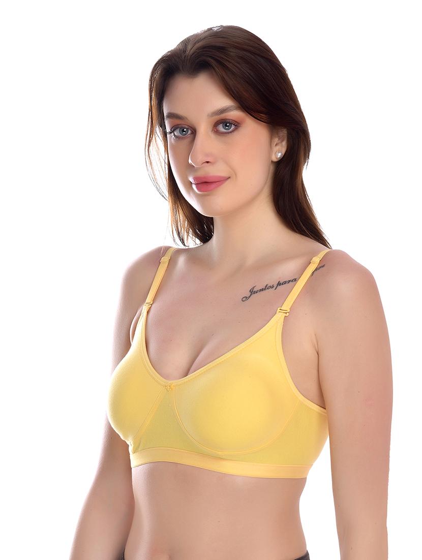 yellow solid regular bra - 18335832 - Standard Image - 1