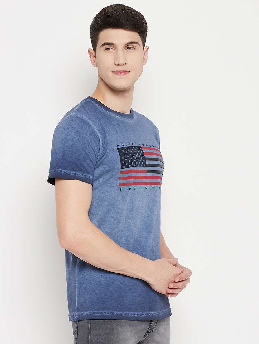 navy blue all over print t-shirt - 18335857 -  Standard Image - 1