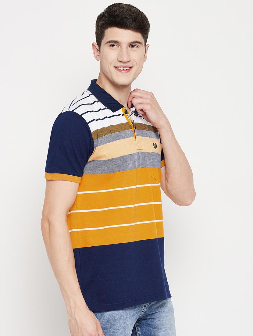 yellow striped polo t-shirt - 18335893 -  Standard Image - 1