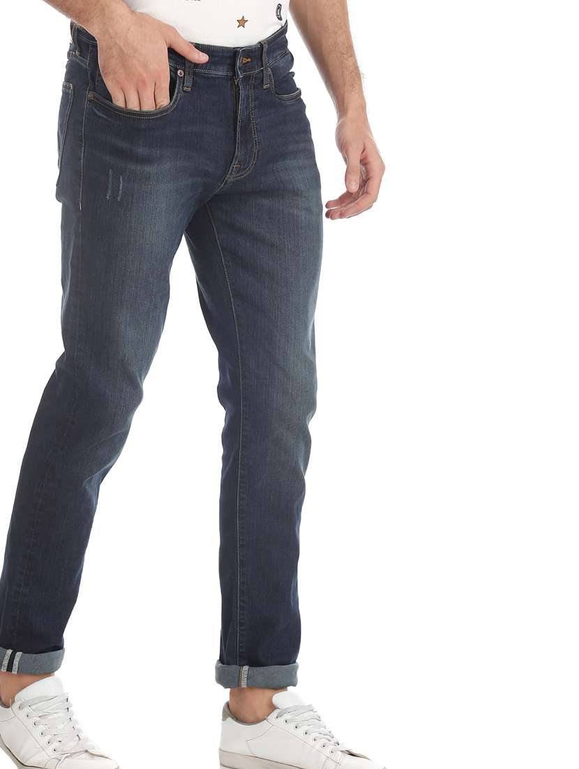 dark blue solid washed jean - 18336330 -  Standard Image - 1