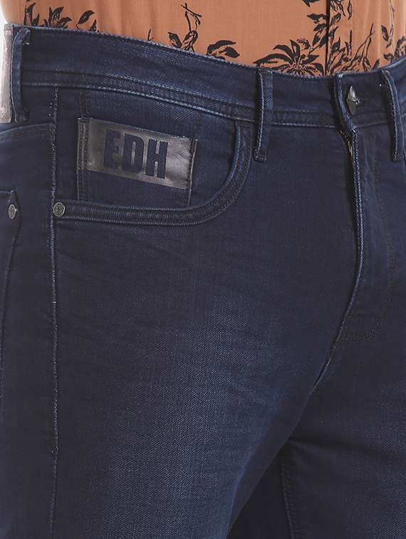 dark blue stone washed denim jean - 18336341 - Standard Image - 4