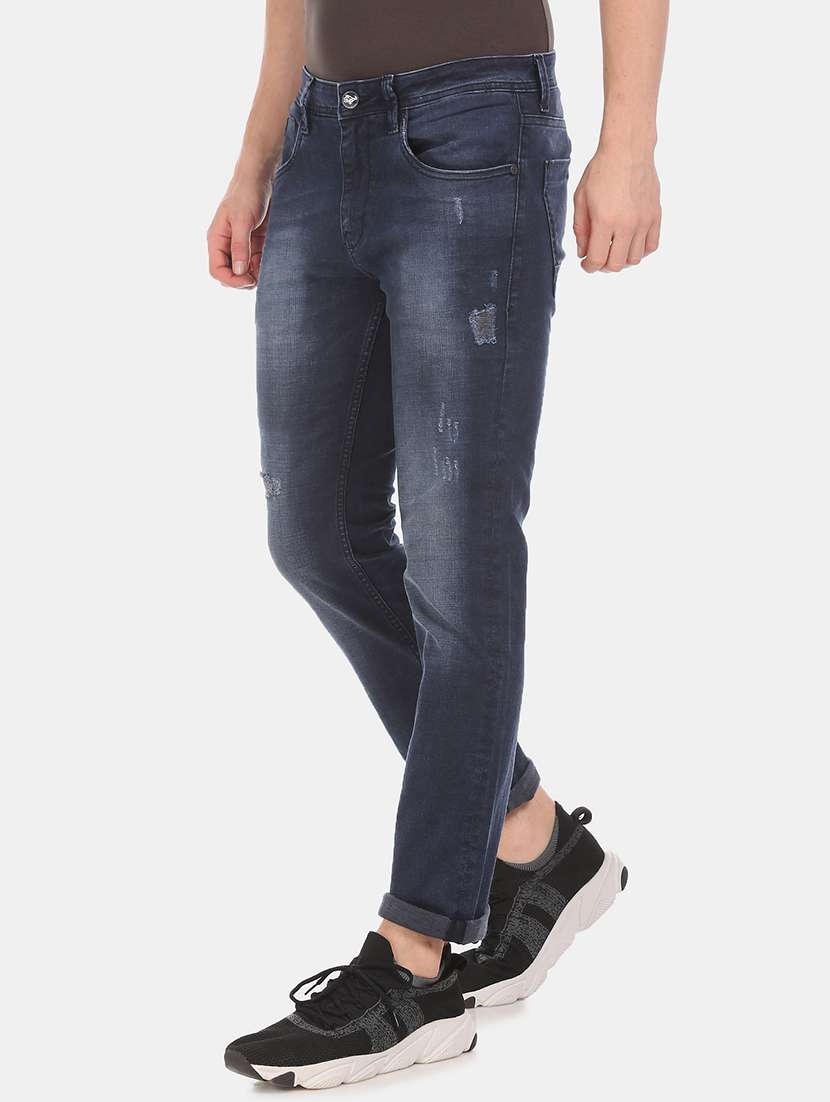 dark blue stone washed denim jean - 18336364 - Standard Image - 1