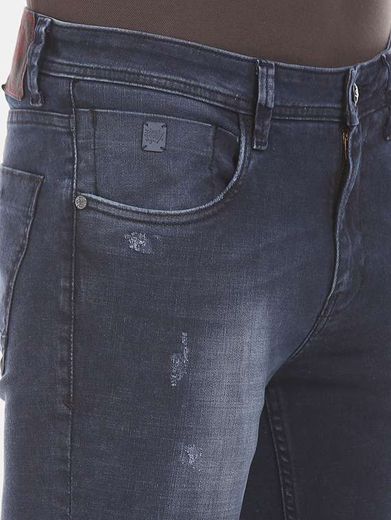 dark blue stone washed denim jean - 18336364 - Standard Image - 4