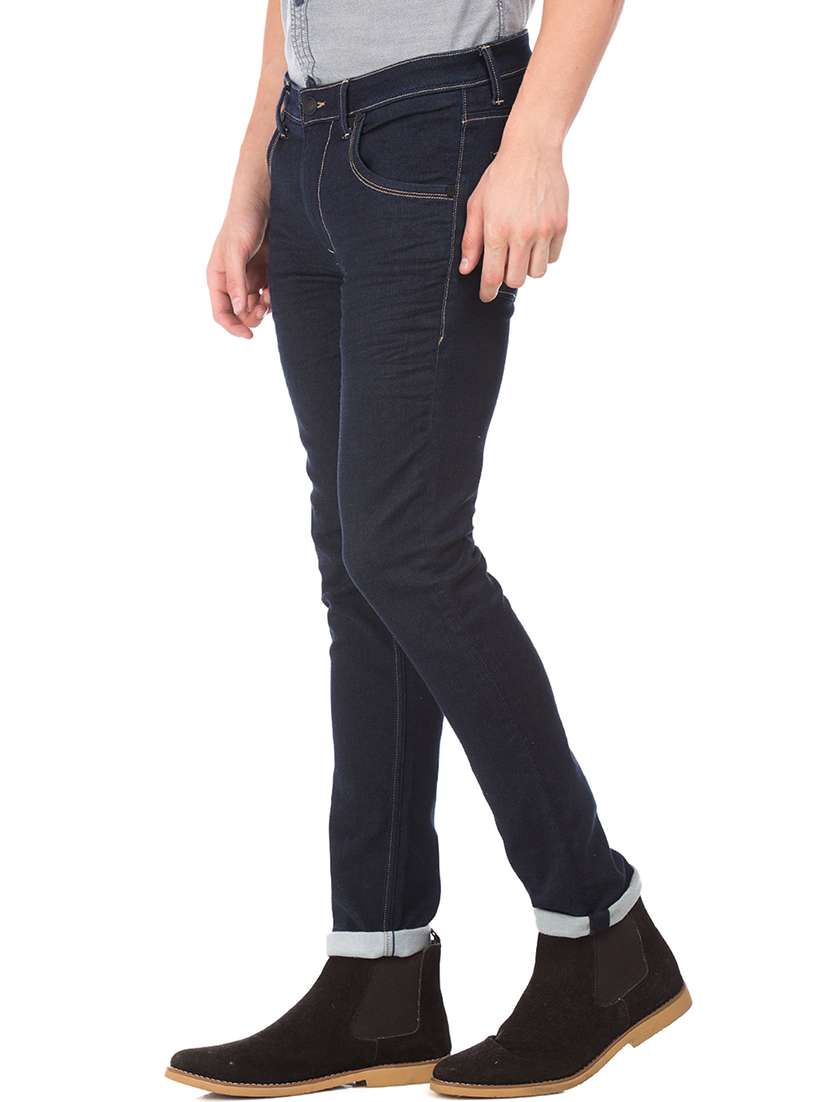 dark blue stone washed denim jean - 18336829 - Standard Image - 1