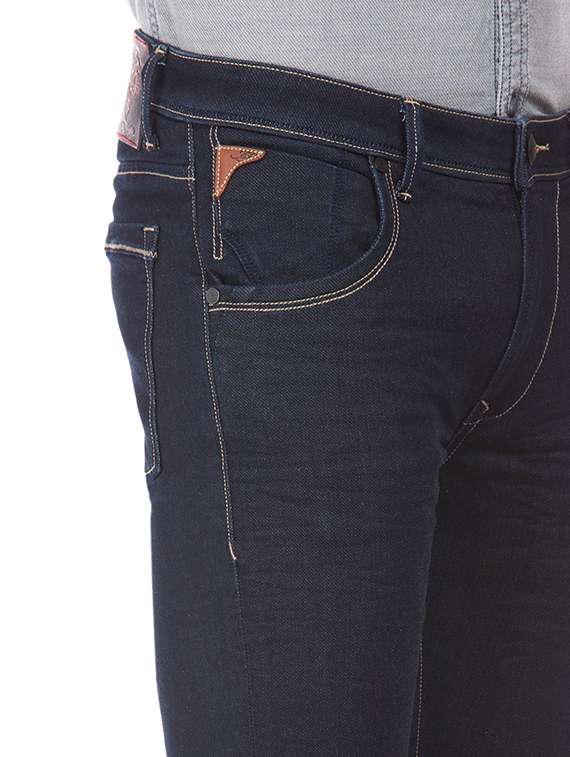 dark blue stone washed denim jean - 18336829 - Standard Image - 4