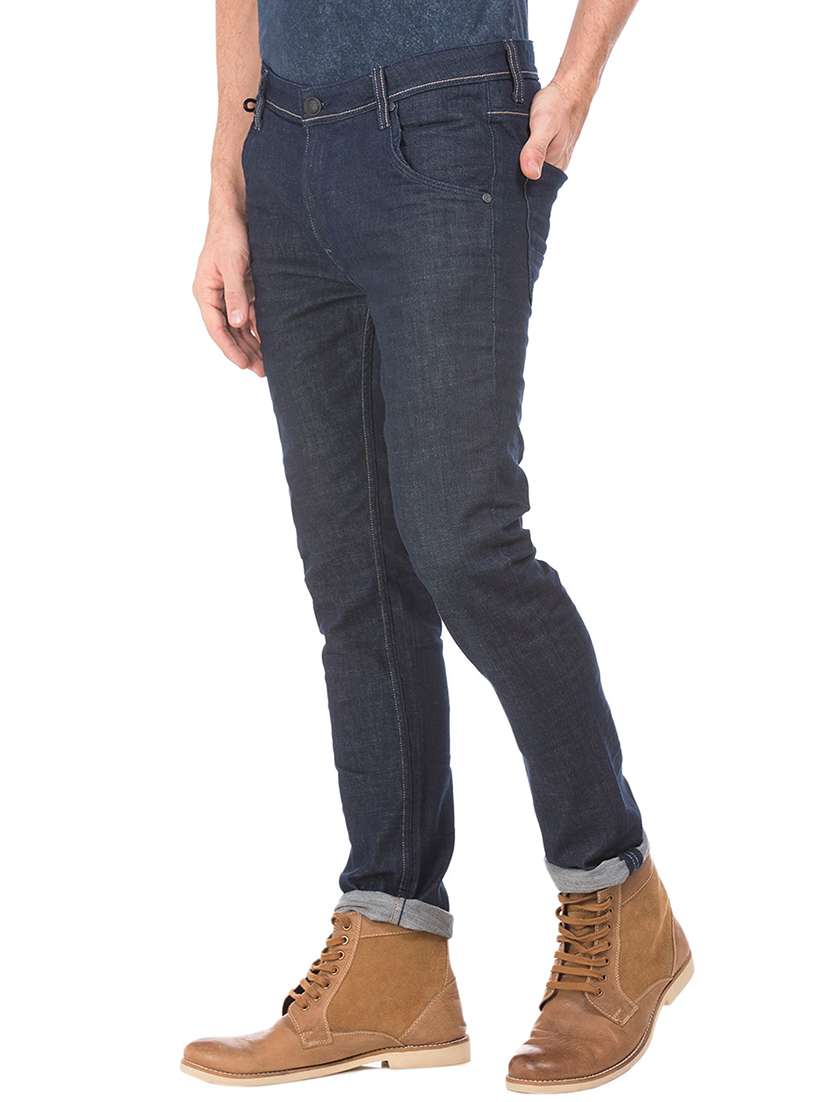 dark blue stone washed denim jean - 18336832 -  Standard Image - 1