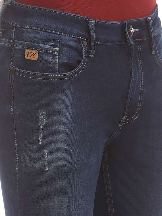 dark blue stone washed denim jean - 18336836 - Standard Image - 4