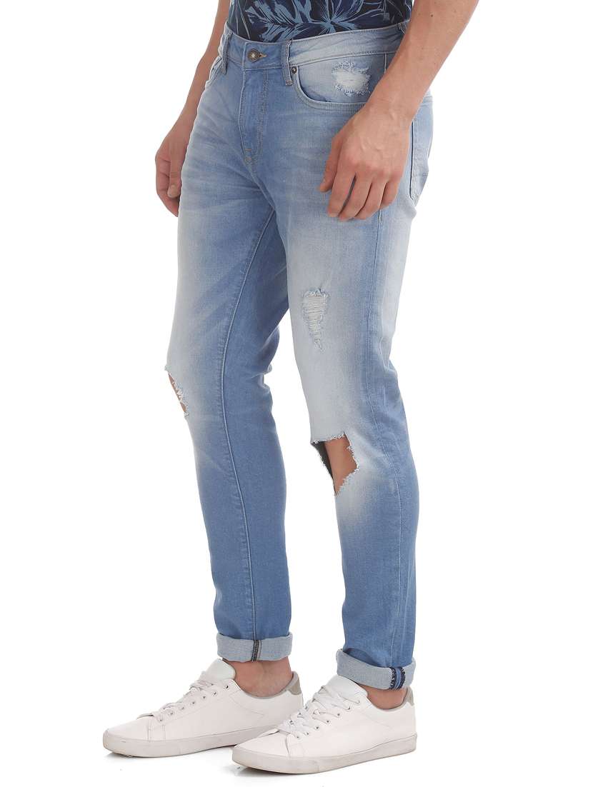 light blue solid washed jean - 18336837 -  Standard Image - 1