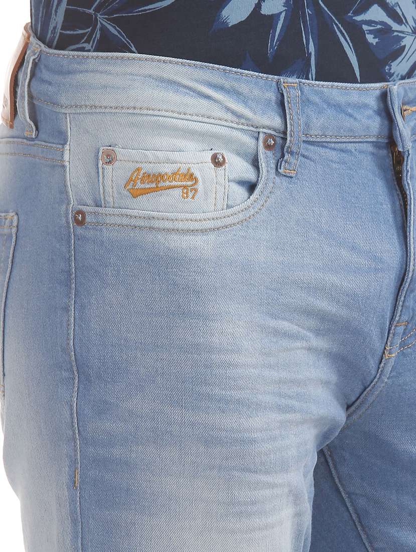 light blue solid washed jean - 18336837 - Standard Image - 4